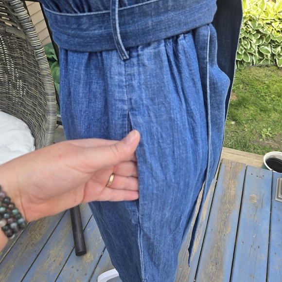 J. Crew Blue Denim Off-Shoulder Dress - Picture 6 of 9